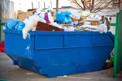 Residential area in Hounslow with a skip bin