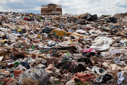 Variety of demolition waste types and materials